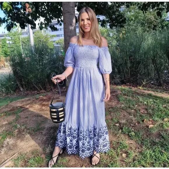 ZARA Balloon Sleeve Long Dress NWT - Picture 3 of 16